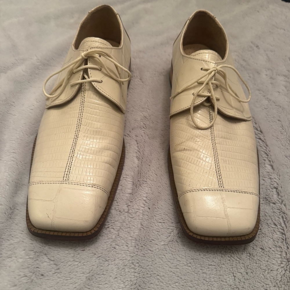 Fortune from Liberty Men’s Size 12 Cream Croc Embossed Leather Dress Shoes